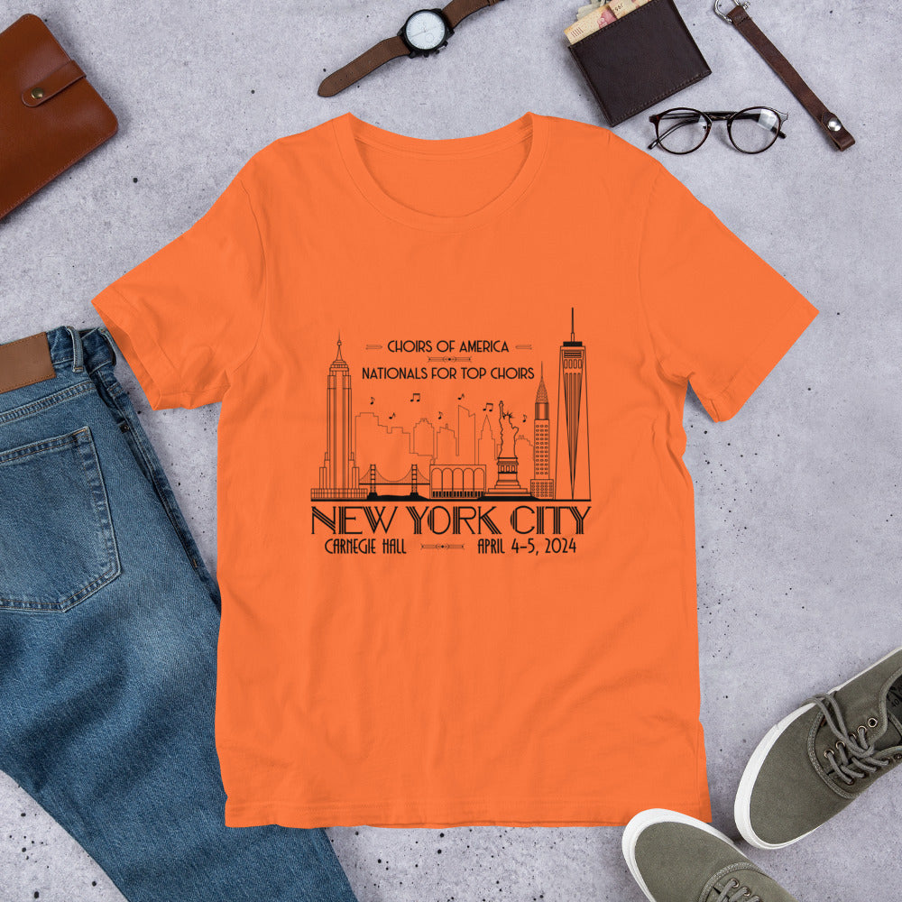 Nationals for Top Choirs, April 4-5, 2024 | Carnegie Hall | Unisex t-shirt